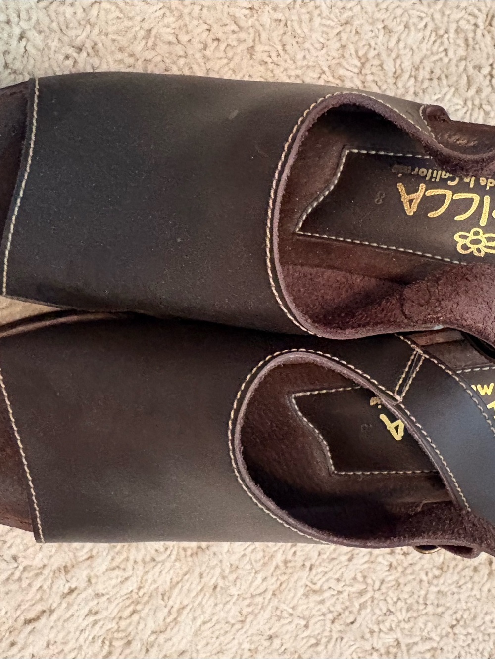 Sbicca Brown Slip-On Wedge Sandals